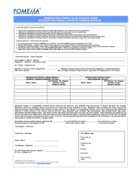 Contoh surat mohon baiki paip utama. Fomema Cancellation Form Fill Online Printable Fillable Blank Pdffiller