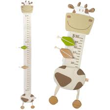 im wood and fabric wall growth chart height measurement scale ruler for kids cow