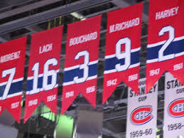 File:Chandails retirés Ch, Morenz, M. Richard, Bouchard, Lach, Harvey.jpg