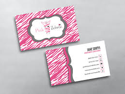 Printed on premium paper that's super strong and thick with color on choose from a our selection of pink zebra business card designs created by our professional design team and personalize them with your own. Pink Zebra Business Card 03