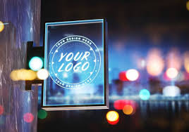 Rectangular Store Sign In Street Mockup In 2020 Sign Mockup Backlit Signs Street Banners