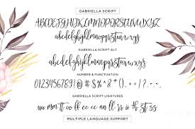 Aston script is a calligraphy script font that comes with very beautiful changing characters, a kind of classic decorative copper script with a modern touch, designed with high detail to bring stylish elegance. Gabriella Script 25642 Script Font Bundles