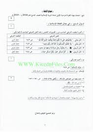 نموذج اختبار اللغة العربية لمنطقة الفروانية 2018 الصف التاسع لغة عربية الفصل الأول ملفات الكويت التعليمية