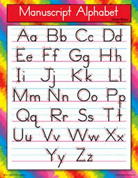 amazon com chart manuscript alphabet early childhood