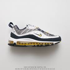 Navy And Yellow Nike Shoes From China 744 105 Nike Air Max 98 Vintage Air All Match Jogging Shoes Up To Navy White Yellow Yellow Nikes Nike Air Max White Nike Shoes