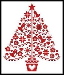 Original cross stitch patterns to print online. Folk Art Christmas Tree By Artecy Printed Cross Stitch Chart
