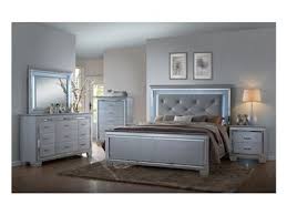 Lillian 6 Piece Bedroom Suite In Silver Crocodile Finish By Crown Mark Cm B7100 Bedroom Sets Queen Silver Bedroom Bedroom Panel