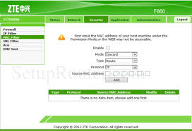 Find your zte f660 router ip address. Zte F660 Screenshot Macfilter