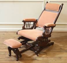 Antique Upholstered Rocking Chair Recliner With Pull Out Foot Etsy Upholstered Rocking Chairs Rocking Chair Antique Rocking Chairs