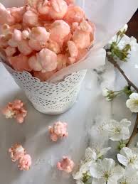 Cherry Vanilla Cream Popcorn Vanilla Popcorn Recipe Cherry Blossom Party Pink Popcorn