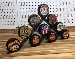 Metal Hockey Display Puck Rack Holds 6 Hockey Pucks, Made in USA, Sports  Memorabilia Game Puck, Souvenir Autograph Puck, End of Season
