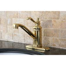 Kingston bathroom sink faucet polished brass kb2602al. Polished Brass Templeton 4 Single Handle Bathroom Faucet W Push Drain Faucetlist Com