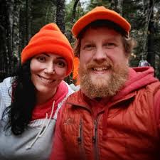 Mandy and the girls and I up to the reed hut making bacon wrapped cheddar  apple bombs over the fire the other day.