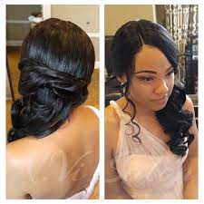 Wedding Hairstyles Beautiful Sew In Black Brides Hairstyles Black Wedding Hairstyles Black Bridesmaids Hairstyles