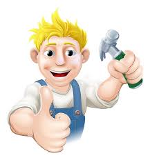 Cartoon Carpenter Guy Hammer Stock Illustrations