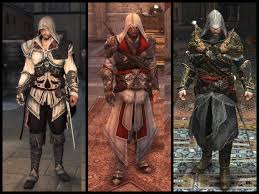 The armor is made of fitness mat covered with an acrylic coating and painted with liquid aluminium and silver acrylic paint. Which Fully Upgraded Outfit Do You Looks The Best On Ezio Assassinscreed