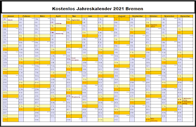 Die kalendervorlagen 2021 (mondphasen) als pdf zum ausdrucken. Kostenlos Jahreskalender 2021 Bremen Kalender Zum Ausdrucken In Pdf The Beste Kalender