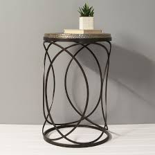 Metal Hammered Top Round Side Table Round Side Table Round Metal Side Table Metal Table Frame