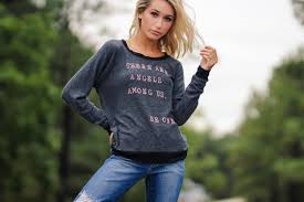 Angels Among Us Raglan Sweat Sweater Graphic Faith Christian Trendy Look Outfit Fashion Style Soft Warm Fashion Outfits Clothes She Is Clothed