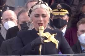 Alex wong / getty images. Lady Gaga Sings National Anthem At Biden Inauguration Watch