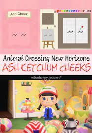 Animal Crossing New Horizons Template Design Ash Ketchum Cheeks Animal Crossing Animal Crossing Designs New Animal Crossing