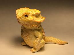 Bearded Dragon Sculpture Figurine Comic Character Cute Yellow Etsy In 2020 Dragon Sculpture Bearded Dragon Yellow Dragon