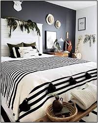 Black and white throw blankets. Amazon Com Moroccan Blanket White And Black Stripes Handwoven Throw Tassel Blankets Pom Poms Boho Blanket Couverture Marocaine Pom Pom Blankets Handmade