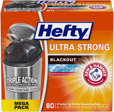 Check spelling or type a new query. Amazon Com Hefty Ultra Strong Tall Kitchen Trash Bags Blackout Clean Burst 13 Gallon 80 Count Health Household