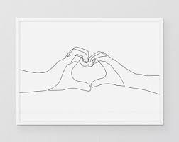 Black And White Line Drawing Prints Pinky Swear Printable One Line Drawing Print Black White Etsy Drawing Prints Printable Art Line Drawing