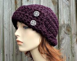 Handmade Cloche Crochet Hat, Handmade Crochet Hat, Purple Pink Crochet Hat,  Vintage Style Crochet Hat, Winter Fall Crochet Hat