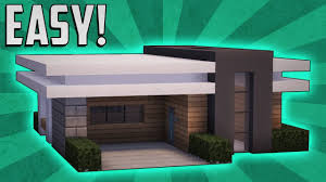 Minecraft How To Build A Small Modern House Tutorial 11 Minecraft Modern House Blueprints Minecraft Small Modern House Minecraft Modern