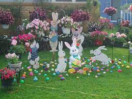 Cool Easter Diy Decoration Ideas For Garden My Desired Home Easter Yard Decorations Easter Outdoor Easter Decorations Outdoor
