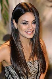 Browse celebrity styles for a new 'do. Long Black Straight Mila Kunis Womens Poker Straight Celebrity Hairstyles For Women Longstraighthair Long Straight Hair Hair Styles Straight Hairstyles