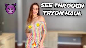 FISHNET CARNIVAL DRESS TRANSPARENT TRY ON HAUL (4K) - YTboob