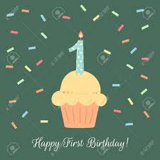 Check spelling or type a new query. Happy First Birthday Boy Card With Cupcake And Candle On Green Royalty Free Cliparts Vectors And Stock Illustration Image 110297922