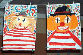 Clowns Malerei Mit Deckfarben Fasching Kunst Clowns Malen Clowns