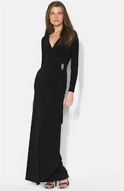 Lauren Ralph Lauren Long Sleeve Surplice Jersey Gown Nordstrom Formal Dresses With Sleeves Classy Dress Elegant Dresses Classy