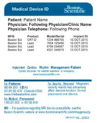 Maybe you would like to learn more about one of these? Medical Device Id Cards Boston Scientific