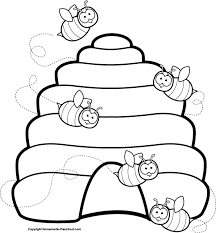 Bee Black And White Beehive Clipart Black And White Free Images Image 2 Bee Coloring Pages Bee Clipart Bee Themed Classroom