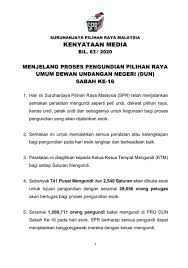 Proses pilihan raya di malaysia. Suruhanjaya Pilihan Raya Malaysia On Twitter Kenyataan Media Menjelang Proses Pengundian Pilihan Raya Umum Dewan Undangan Negeri Pru Dun Sabah Ke 16