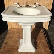 Are bathroom sinks standard sizes/dimensions? Circa 1900 Earthenware Pedestal Sink Prop Only Dea Bathroom Machineries
