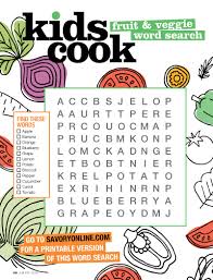 A glossary of common french cooking terms. Kids Cook Fruit And Veggie Word Search Savory
