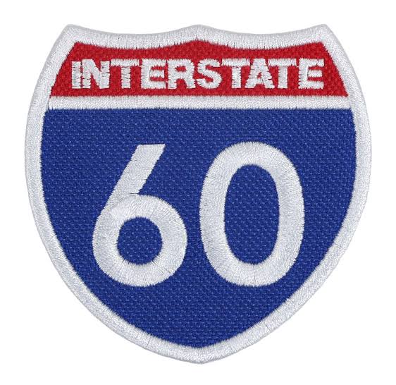 Interstate 60 Freeway Embroidered Patch Iron-On Sew-On for Jacket Backpack  Hat