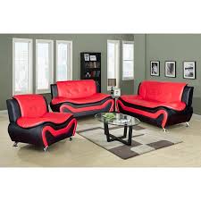 Aycp Furniture Living Room Sofa Set 3 Piece Sofa Loveseat Chair Black Red Col Leather Sofa Living Room Contemporary Living Room Sofa Modern Sofa Living Room