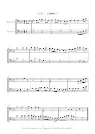Though the waeful may cease frae their greeting. Loch Lomond Sheet Music For Trombone Duet 8notes Com