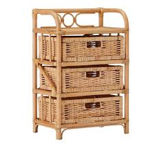 Wicker design is sturdy and reliable; Home Republic Bahama Rattan 3 Drawer Side Table Furniture Adairs