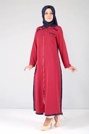 Yaka Detayli Ferace Duay514 Kirmizi Moda Stilleri Giyim Kirmizi