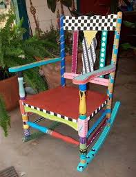 Hand Painted Rocking Chair Free Shipping 500 00 Via Etsy Painted Rocking Chairs Painted Chairs Hand Painted Chairs