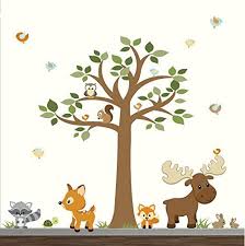 Maybe you would like to learn more about one of these? Amazon Com Woodland Forest Wall Decals Forest Wall Stickers With Tree Wall Decals Nursery Wall Decor Woodland Nursery Wall Art Children S Wall Stickers Decals Handmade