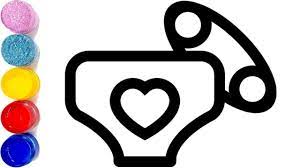 8 Baby Diapers Drawing For Kids How To Draw Diapers Easy Coloring Pages Painting Toy Art Drawing For Kids Heart Coloring Pages Drawing Videos For Kids